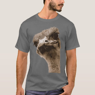 Camiseta Vetor de avestruz com face feia cortado