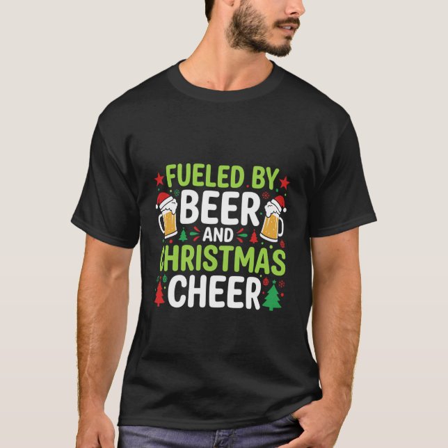 Camiseta Vetor de Bebida de Natal Alegria de Natal (Frente)