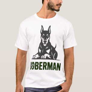 Camiseta Vetor de Cachorro Doberman 2 Cores