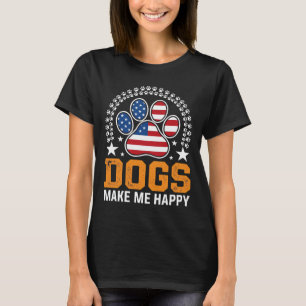 Camiseta Vetor de impressão de pata de cães patrióticos
