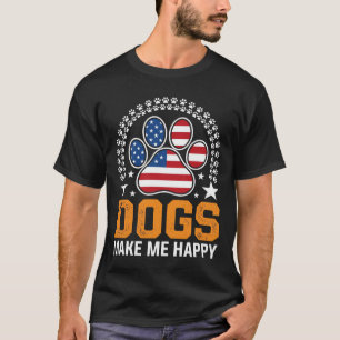 Camiseta Vetor de impressão de pata de cães patrióticos