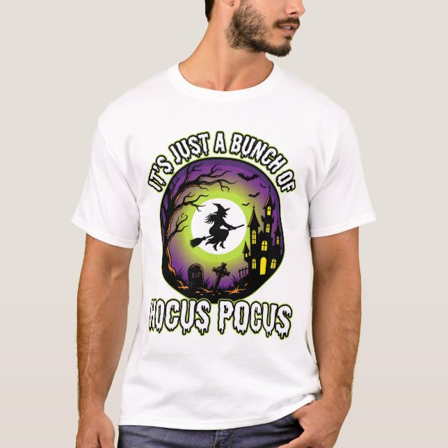 Camiseta Vetor de Lua de Bruxa Hocus Pocus de Halloween (Frente)