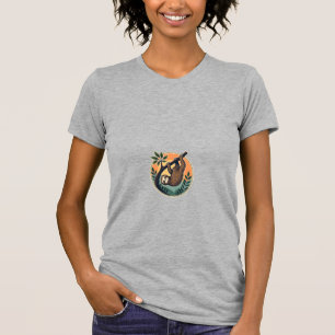 Camiseta Vetor de Preguiça Vintage Símbolo de Vida Selvagem
