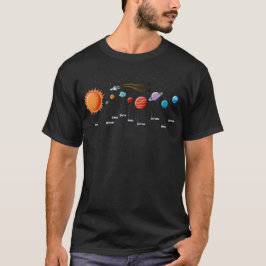 Camiseta vetor do sistema solar design