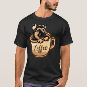 Camiseta Vetor german shepherd Preto Retrato