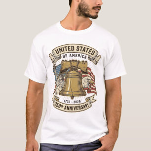 Camiseta Vetor Patriótico do 250º Aniversário dos Estados U