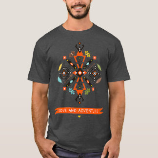 Camiseta Vetor Preto Decorativo Nativo