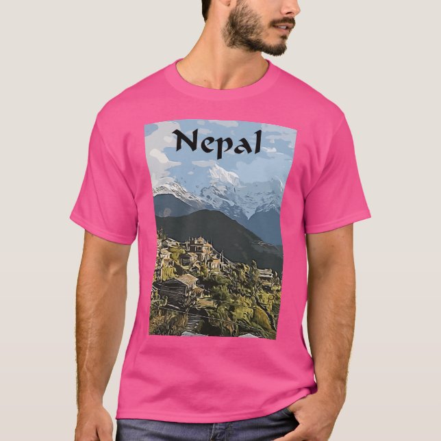 Camiseta Vetor Viagem do Nepal (Frente)