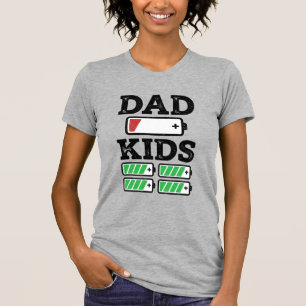Camiseta Vetorial Engraçada Bateria Crianças Pai