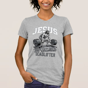 Camiseta Vetorial Vintage Jesus Levantador de Peso
