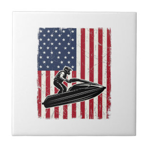 Camiseta Vetorial Vintage Jet Ski Bandeira America