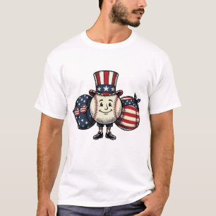 Camiseta Vetorial Vintage Trio de Beisebol Patriót