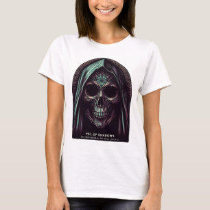 Camiseta Véu das Sombras: O Crânio Enigmático