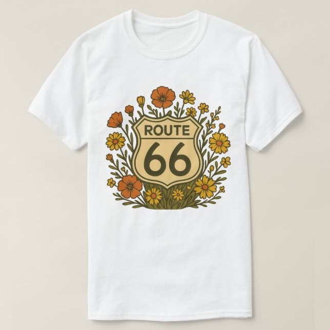 Camiseta Via 66 Vintage Americana (Frente do Design)