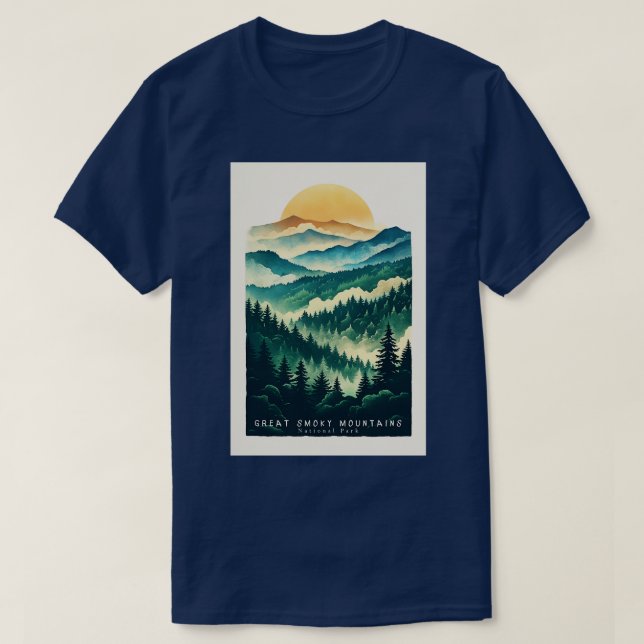 Camiseta viagem 12 do Parque Nacional dos Montanhas do Enfu (Frente do Design)
