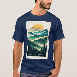 Camiseta viagem 12 do Parque Nacional dos Montanhas do Enfu