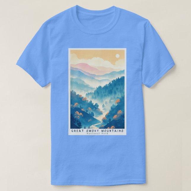 Camiseta viagem 13 do Parque Nacional dos Montanhas do Enfu (Frente do Design)