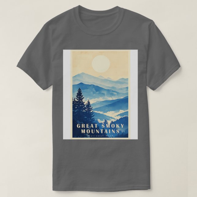 Camiseta viagem 14 do Parque Nacional dos Montanhas do Enfu (Frente do Design)