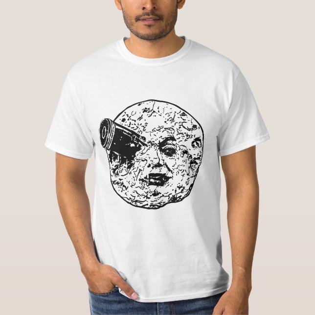 Camiseta Viagem à arte da linha da lua (Frente)
