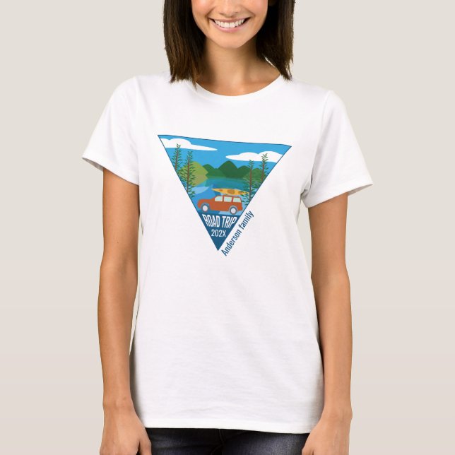 Camiseta Viagem à família personalizada na montanha (Frente)