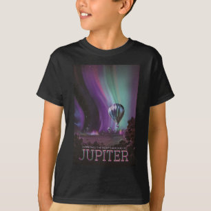 Camiseta Viagem a Júpiter de Balão de Ar Quente sob as Luze