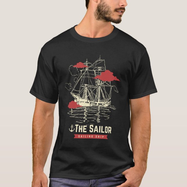 Camiseta Viagem à vela de férias da família de navios de cr (Frente)