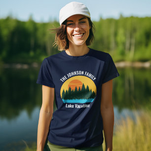 Camiseta Viagem ao Lago da Família Mulheres Pôr do Sol Pers