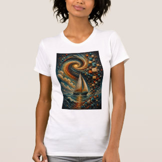 Camiseta Viagem Celestial | Micro Mosaico 3D Abstrato do Ba