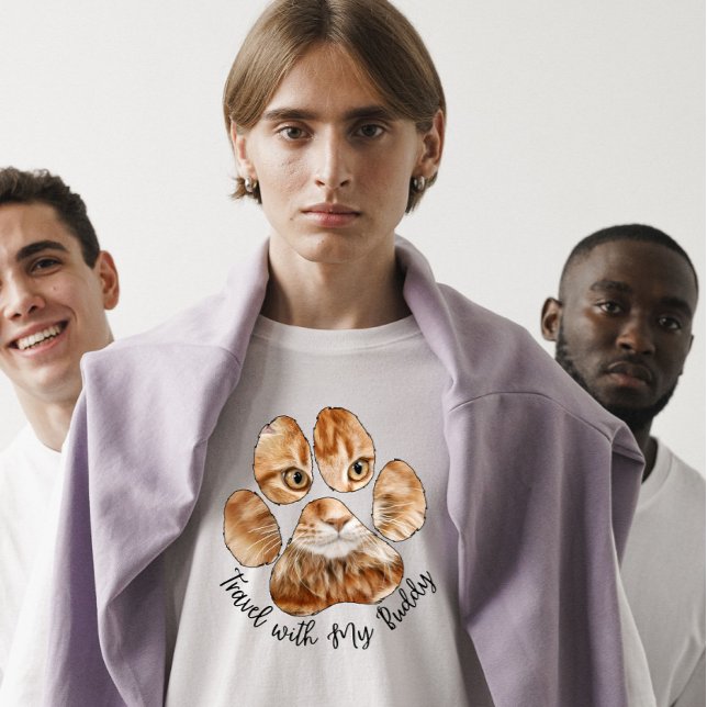 Camiseta Viagem com meu Feriado de Gata de Gato Amigo (Criador carregado)