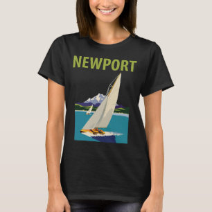 Camiseta Viagem Costeira Newport Sailboat Azul