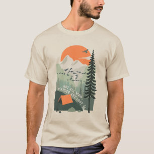 Camiseta Viagem Cotação Paisagem de Camping Arte Retroati