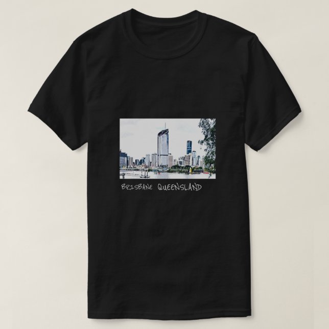 Camiseta Viagem da cidade de Queensland de Brisbane (Frente do Design)