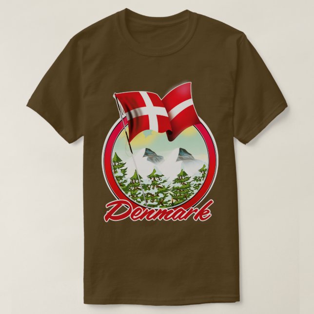 Camiseta Viagem da Dinamarca (Frente do Design)