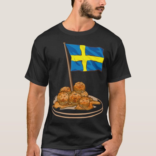 Camiseta Viagem da Europa Suecia de Almôndegas Suecas (Frente)