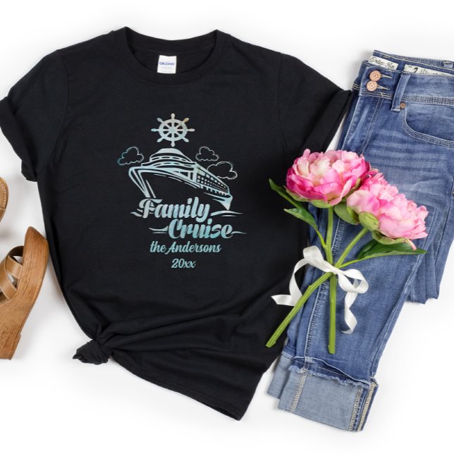 Camiseta Viagem da Família Cruzada Personalizada de Corte (Criador carregado)