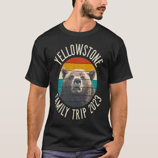 Camiseta Viagem da Família Yellowstone 2023, Greles do Urso (Frente)