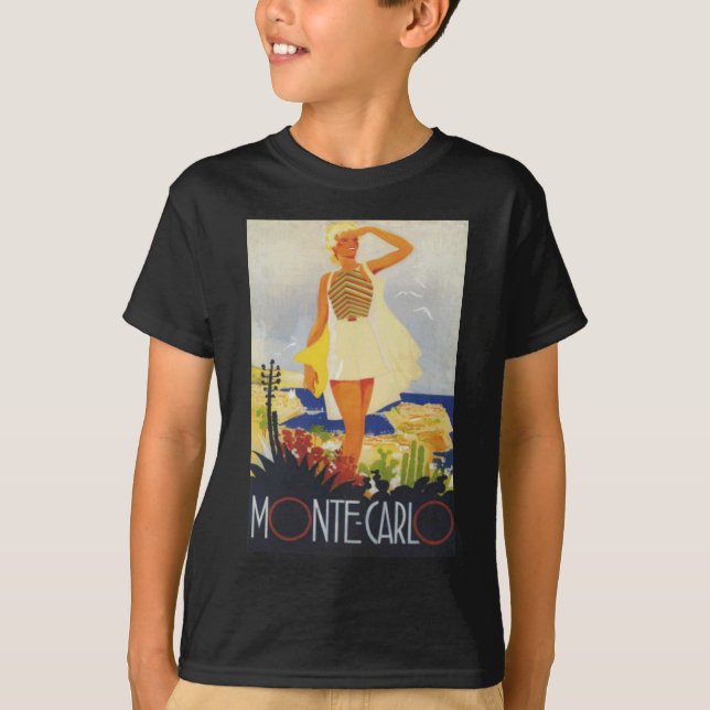 Camiseta Viagem da praia Monte Carlo, Moça Moda (Frente)