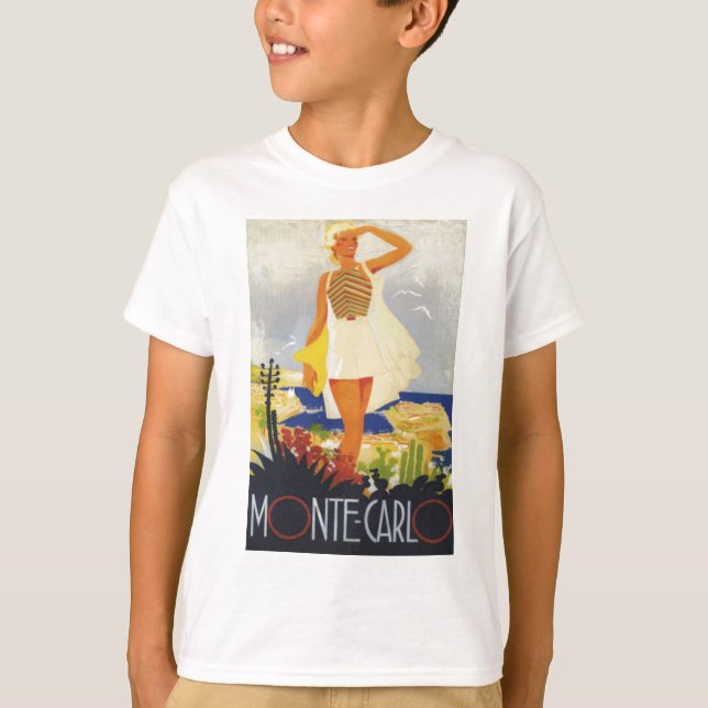 Camiseta Viagem da praia Monte Carlo, Moça Moda (Frente)