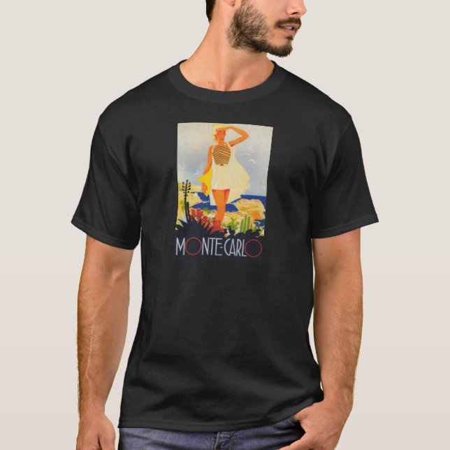 Camiseta Viagem da praia Monte Carlo, Moça Moda (Frente)
