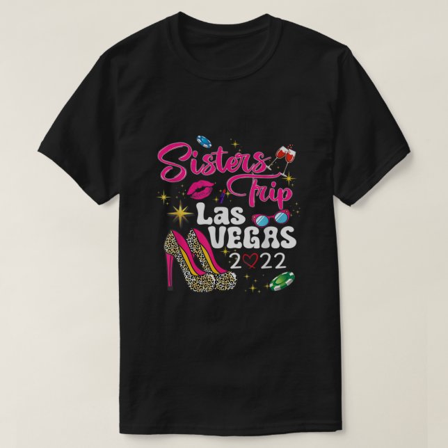 Camiseta Viagem das Irmãs de Las Vegas 2022 Engraçadas Irmã (Frente do Design)