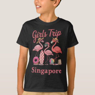 Camiseta Viagem de Amigas Singapura Férias Viagem 