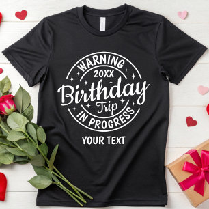 Camiseta Viagem de aniversário de 20, 30, 40, 50, 60 anos p