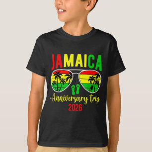 Camiseta Viagem de Aniversário Jamaicaa 2026 Casal Combinan