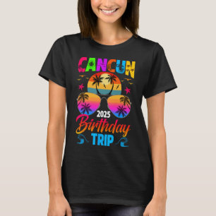 Camiseta Viagem de aniversário para Cancun 2025 Solteiros V