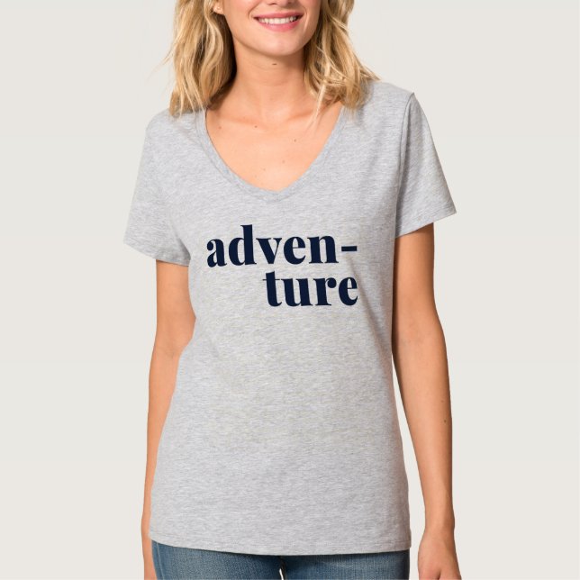 Camiseta Viagem de Aventura e Design de texto de Lover da N (Frente)
