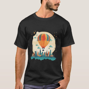 Camiseta Viagem de Balão de Ar Quente no Verão na Cidade