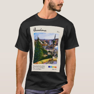 Camiseta Viagem de Barcelona Vintage Watercolor