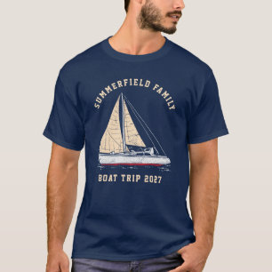 Camiseta Viagem de Barcos Familiares de Combinação Náutica