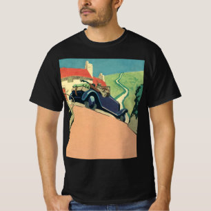 Camiseta Viagem de carro conversível antigo na zona rural