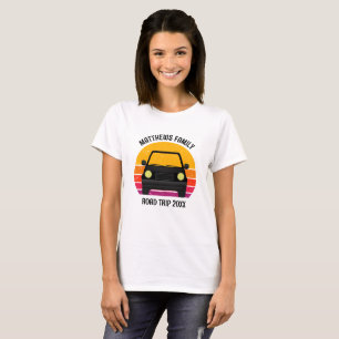 Camiseta Viagem de Carro no Feriado de Primavera Pôr do Sol